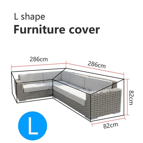 Waterproof L Shaped Garden Furniture Cover Heavy Duty Rattan Corner Outdoor Sofa - Picture 9 of 23