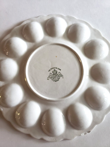 Rooster Ceramic Vintage Deviled Egg Plate Dish Ironstone China White Yellow Farm - Picture 6 of 10