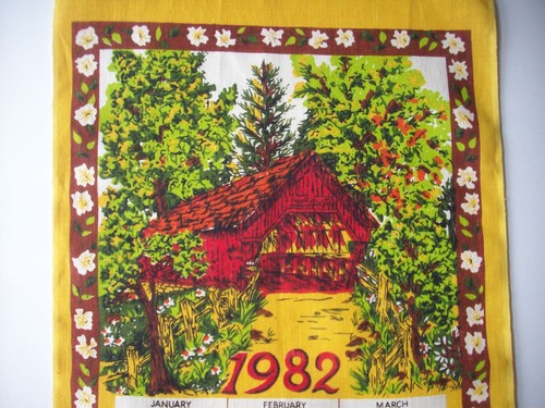 Años 80 1982 Cocina Calendario Toalla Cubierta Puente en Verano - Imagen 2 de 2