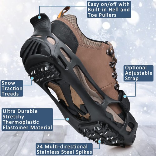 Ice Cleats Snow Traction Cleats for Walking on Snow and Ice Women Men Winter ... - Picture 4 of 6