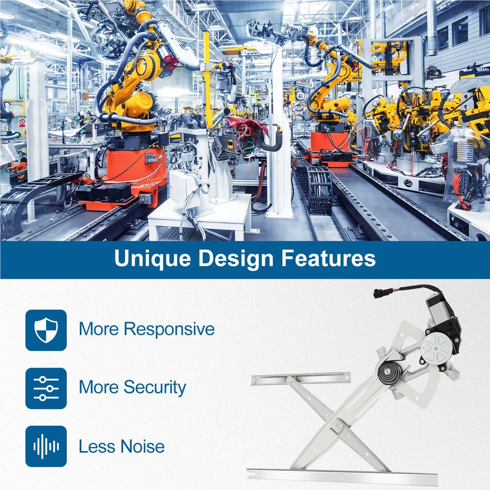 Par de reguladores de ventana delantera con motor para camioneta Ford F-450 Super Duty 1999 Foto 4 de 4