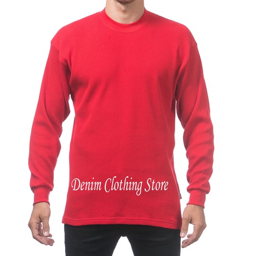 New PRO CLUB Men's Heavyweight THERMAL Top Long Sleeve Shirts Waffle Solid S-5XL - Picture 6 of 16
