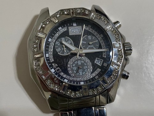 Marc Ecko Mens Rhino Watch w/ Rhinestones Stainless Steel needs battery-untested - Picture 6 of 13