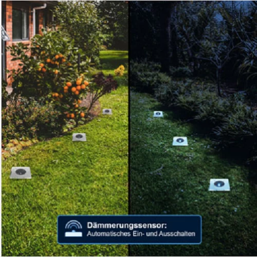 LED Solar Bodeneinbauleuchte Solarleuchte Bodenstrahler mit Edelstahlabdeckung - Bild 3 von 4