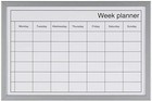 KAV Dry Wipe Week Planner Board with Pen - Stylish Wood Effect Frame (400x600)mm