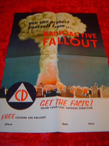 ORIGINAL 1955 Atomic Bomb Fallout Poster w/ Brochures Etc. RARE FIND - Picture 2 of 7