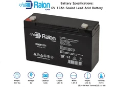 Raion Power 6V 12Ah Replacement Battery For National Battery NB6-12HR