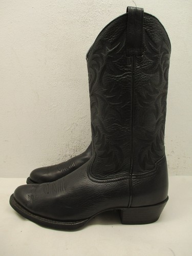 Ariat Black Leather Cowboy Western Rodeo Boots Mens Sz 9 D Style 34770 - Picture 6 of 13