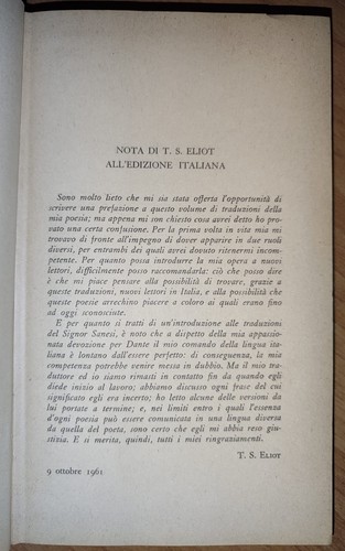 T.S. Eliot POESIE 1 edizione Bompiani 1961. Saggio Roberto Sanesi, testo inglese - Picture 18 of 19