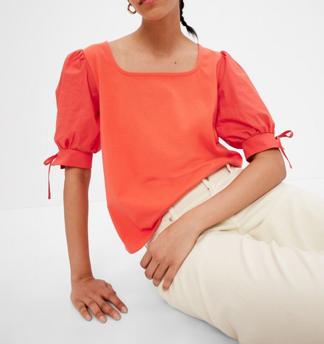 Top manga corbata hinchada GAP #426273 - Imagen 6 de 6