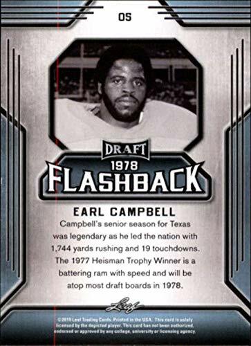 EARL CAMPBELL 2019 LEAF DRAFT "1978 FLASHBACK" GOLD ROOKIE CARD! HOUSTON OILERS! - Picture 2 of 2