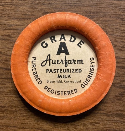 Vintage Auerfarm Guernseys Milchflaschenverschluss Bloomfield Connecticut CT A8 - Bild 1 von 11