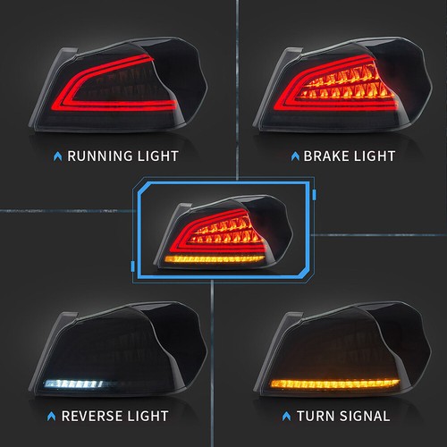 VLAND SMOKE LED Tail Lights For 2015-21 Subaru WRX & WRX STI W/Sequential Signal - Foto 3 di 12