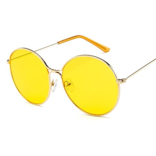 Alloy Frame Round Sunglasses -Stylish UV400 Gradient Anti-Reflective Lens Mirror - Picture 15 of 16