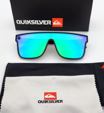 Quiksilver Shield Sunglasses Black Frame Flash Blue-Purple Mirror NIB