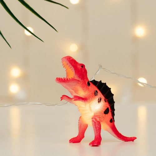 8 LED weiche Kunststoff Dinosaurier String Lichter - warmweiße LEDs - batteriebetrieben - Bild 4 von 11