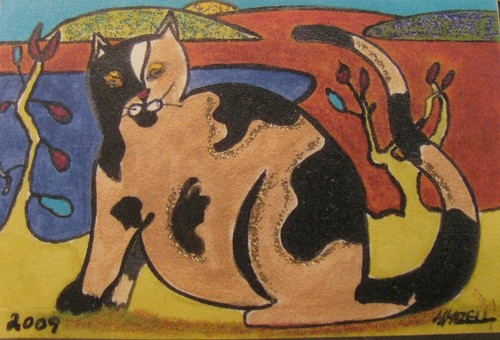 A511    ORIGINAL ACRYLIC ACEO PAINTING BY LJH       "COW" - Bild 5 von 12