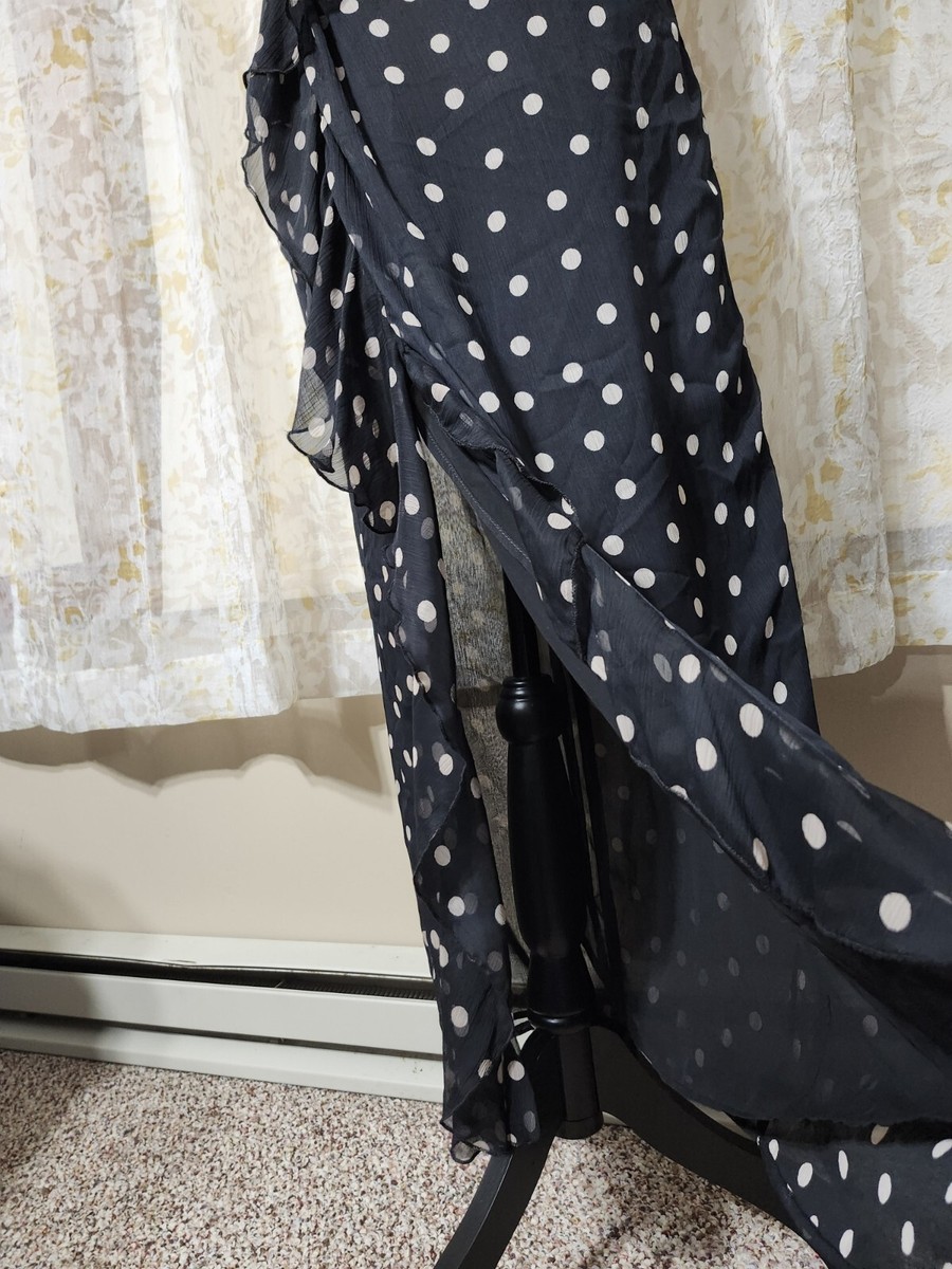 ◆Loulouseoul◆ Pearl Dot Dress Scarf Set Black Zara Women's Medium Dress Black w/ White Polka Dots Ruffles