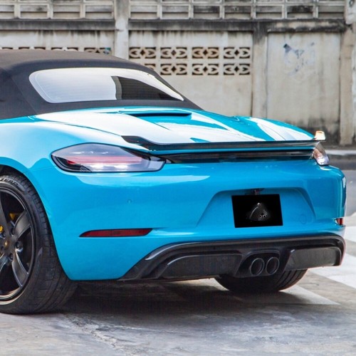 For Porsche 718 Boxster 2016-2021 Dry Carbon Fiber Rear Trunk Spoiler Wing Lip - Picture 3 of 13
