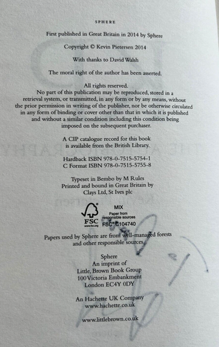 SIGNED, KP: The Autobiography By Kevin Pietersen (Hardback-2014) - Picture 3 of 4