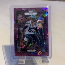 2023 PANINI PRIZM C.J. MOSLEY PURPLE CRACKED ICE #D /225 RC #230
