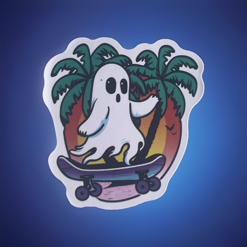 Ghost Riding Skateboard Sticker