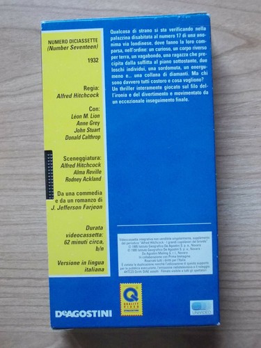 VHS film NUMERO DICIASSETTE i grandi capolavori Alfred Hitchcock DEAGOSTINI. - Picture 2 of 3
