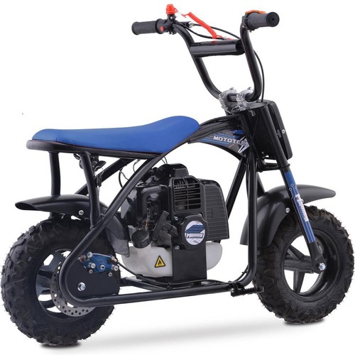 MotoTec Bandit 52cc Gas Mini Bike 2-Stroke Blue Kids Bike - Picture 5 of 6