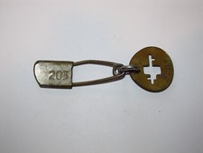 2" VINTAGE LAUNDRY SAFETY PIN KEY-TAG, MILITARY / BLANKET PIN #203 (8)