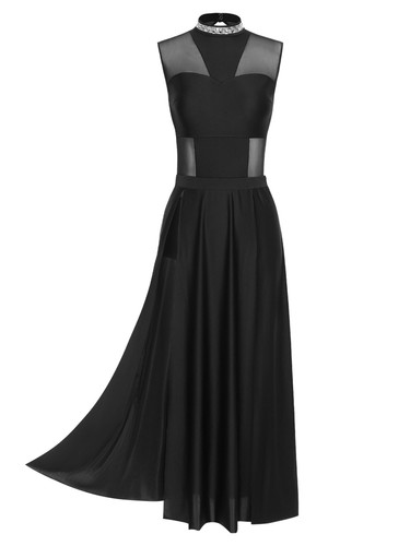 Womens Dress Long Dresses Modern Dancewear Ballerina Lyrical Waist Dance Tango - Picture 45 of 83