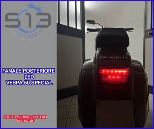 KIT 2 PZ - FANALE ANTERIORE - FARO LED VESPA 50 SPECIAL + FANALE POSTERIORE-LED - Foto 10 di 14