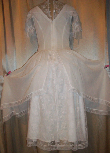 Vtg McClintock Gunne Sax Lace Prairie Cotton Summer Lane Dress 9 - Picture 4 of 12
