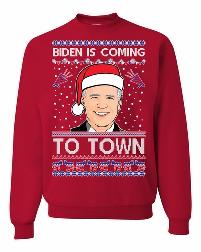 Ugly Christmas Sweater | Biden is Coming to Town | Joe Biden 46 Funny Meme Xmas - Bild 2 von 4