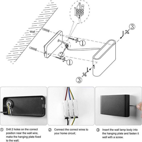 LED Wall Light waterproof Outdoor Up/Down Lamp Exterior lights Yard Modern New - Picture 8 of 20