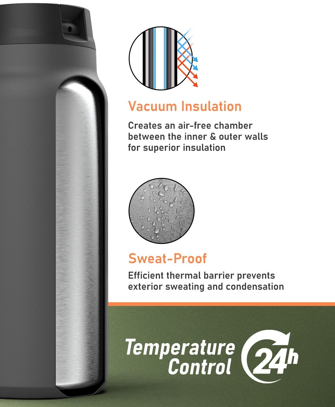 1pc, 64oz Tumbler With Lid And Straw, Heavy Duty Stainless Steel Insulated  Water Bottle, Portable Travel Water Cups, Summer Winter Drinkware