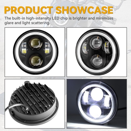 Proyector de faros LED DRL 5,75" 5-3/4 para Harley Sportster XL 883 1200 Dyna - Imagen 6 de 8