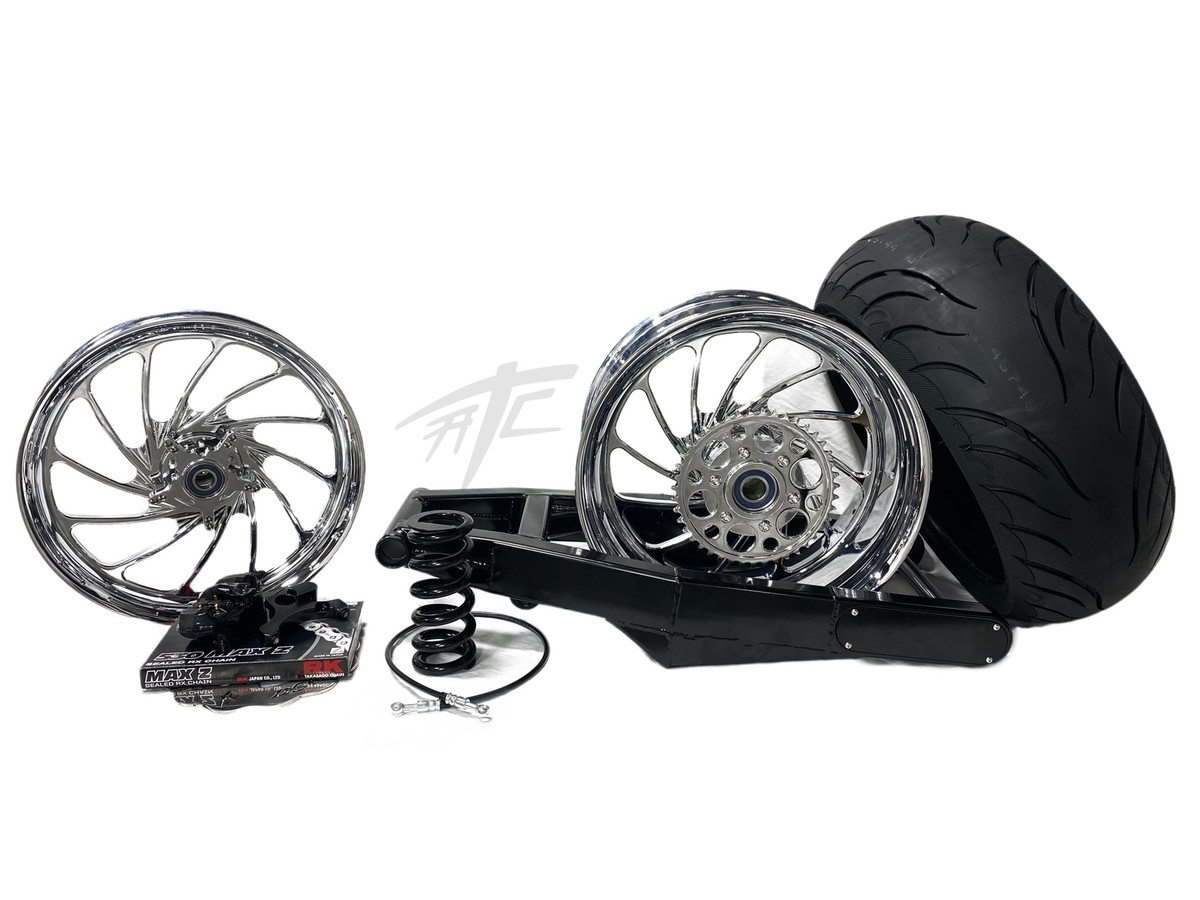 240 STEALTH FAT TIRE KIT CHROME TURBO WHEELS 06-11 KAWASAKI 240 STEALTH FAT TIRE KIT CHROME TURBO WHEELS 06-11 KAWASAKI