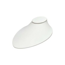 Necklace Holder White Faux Leather Pendant Chain Link Jewelry Display 8-1/2"x7"