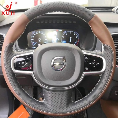 Leather Steering Wheel Cover for Volvo S90 V90 XC90 2015-2019 XC60 S60 V60 - Picture 16 of 21
