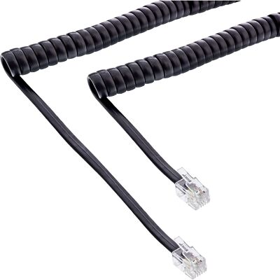 Telefonhörer DECT Spiralkabel RJ10 > RJ10 Stecker 4P4C Schwarz max. 2m  INLINE