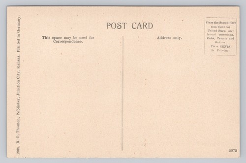 Atq/Vtg Post Card Troops On The March Fort Riley Kansas O65 - Picture 2 of 2