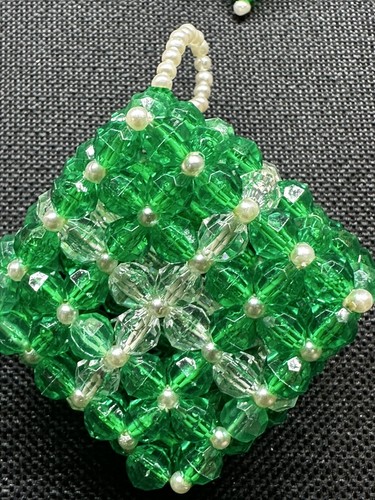 Vintage Lot of 7 Unique Hand Made Beads & Pearls Christmas Ornaments, Colorful - Picture 15 of 16