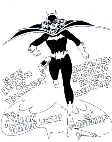 DETECTIVE COMICS # 359 1ST BATGIRL VIRGIN COVER RECREATION ORIGINAL COMIC ART