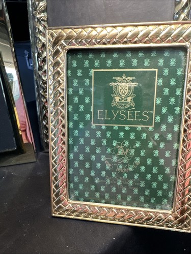 Vintage Burnes Gold Brass Photo Picture Frame Set of 4 Textured Smooth 5x7 - Picture 3 of 11