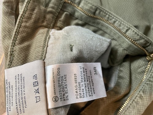 Sz 34 AG Adriano Goldschmied Marshall Slim Trousers Men's Size Green Chino Pants - Picture 7 of 9