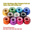 M4 M5 M6 M8 Color aluminum alloy Hexagon lock nuts Nylon ring self-locking nut
