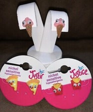 JUSTICE EARRING SET 3-pr ICE CREAM/FRENCH FRIES/ PIZZA WIGGLY EYES POST