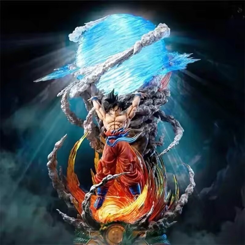 Action Figure Goku Dragon Ball Z Kakarot 25cm Statua Da Collezione Base Lampada