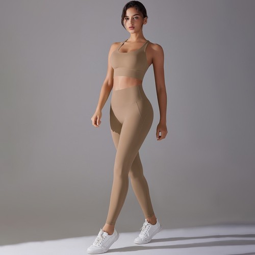 Neu Yoga Anzug für Frauen sexy BH Leggings Set Hüftlifting Sport Fitness BHs - Bild 35 von 69