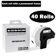 40ROLLS 29mmx90mm Shipping Label 1-1/7"x3-1/2" Compatible Brother QL1050 DK-1201